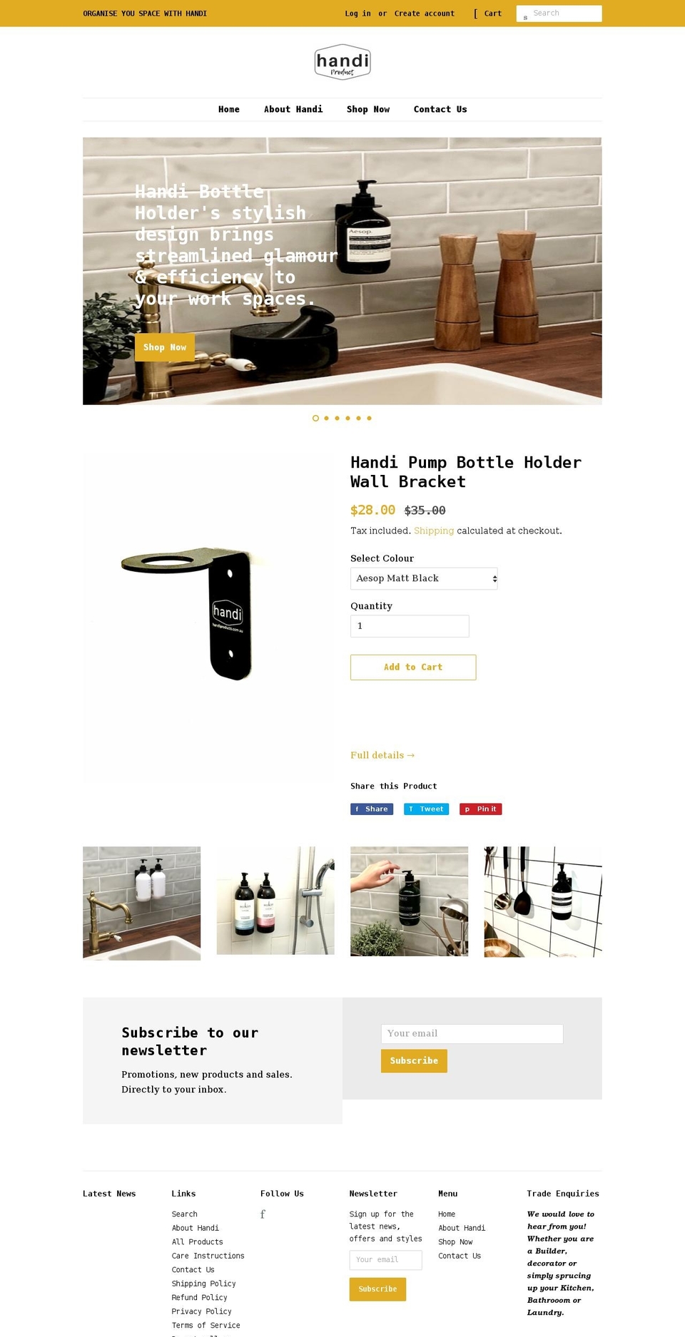 handiproduct.com shopify website screenshot