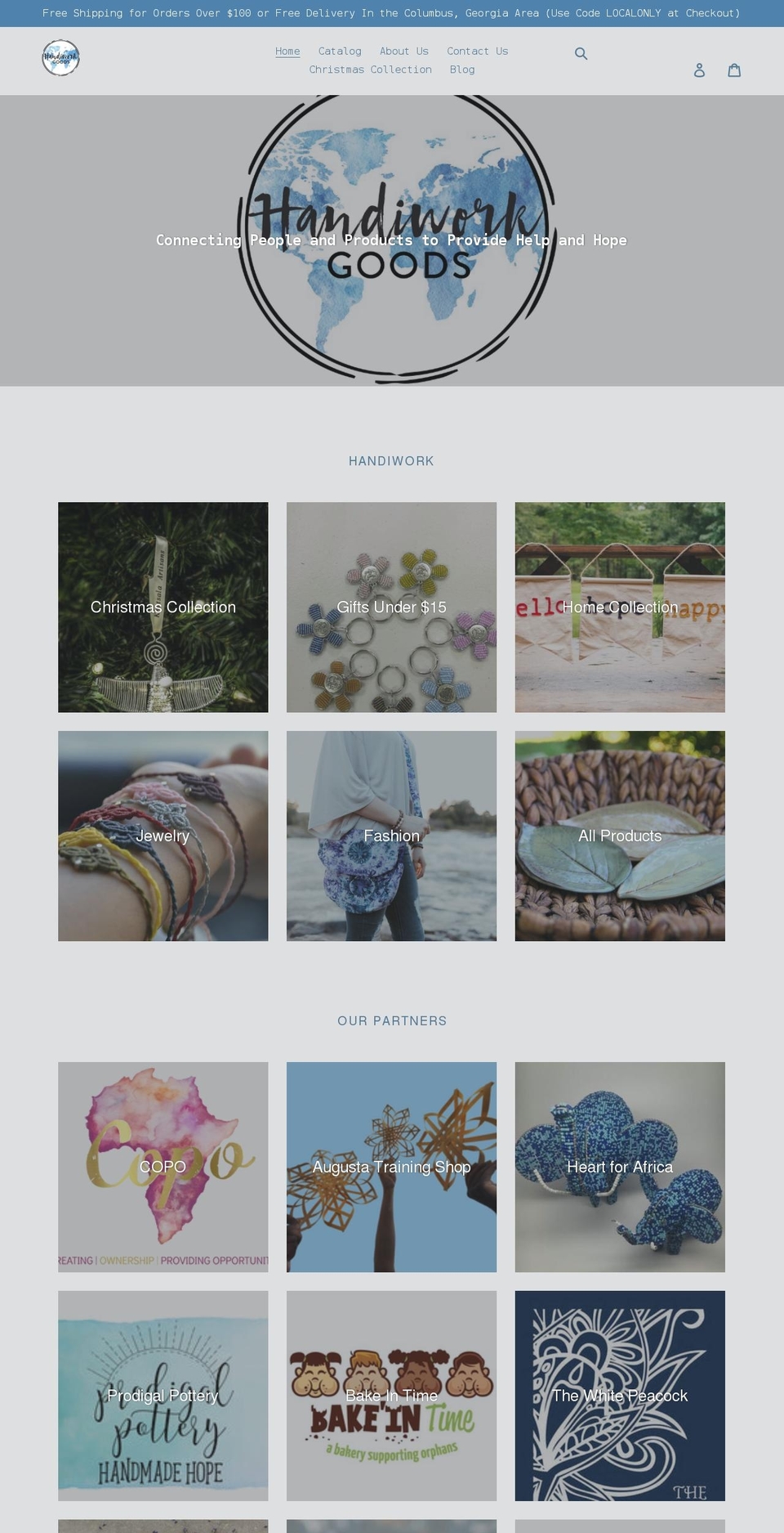 handiworkgoods.com shopify website screenshot
