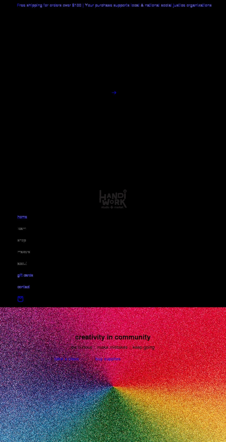handiworkportland.com shopify website screenshot