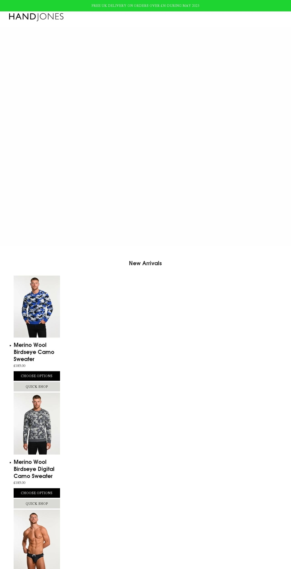 handjones.com shopify website screenshot