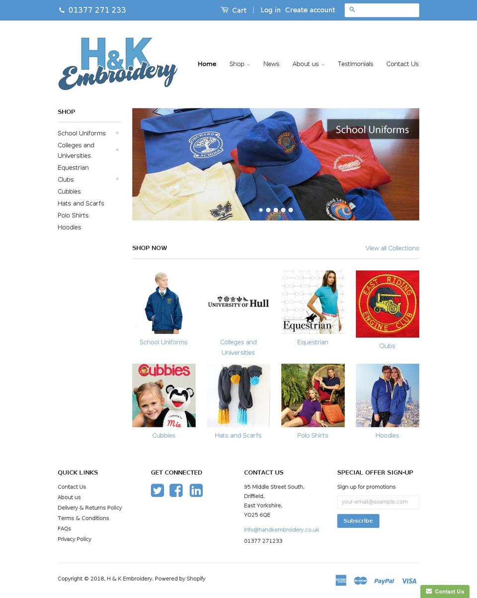 handkembroidery.com — Shopify storefront screenshot