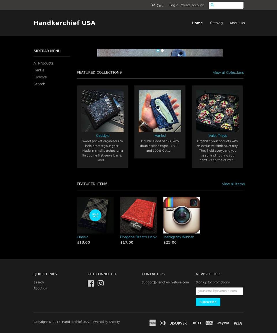 handkerchiefusa.com shopify website screenshot