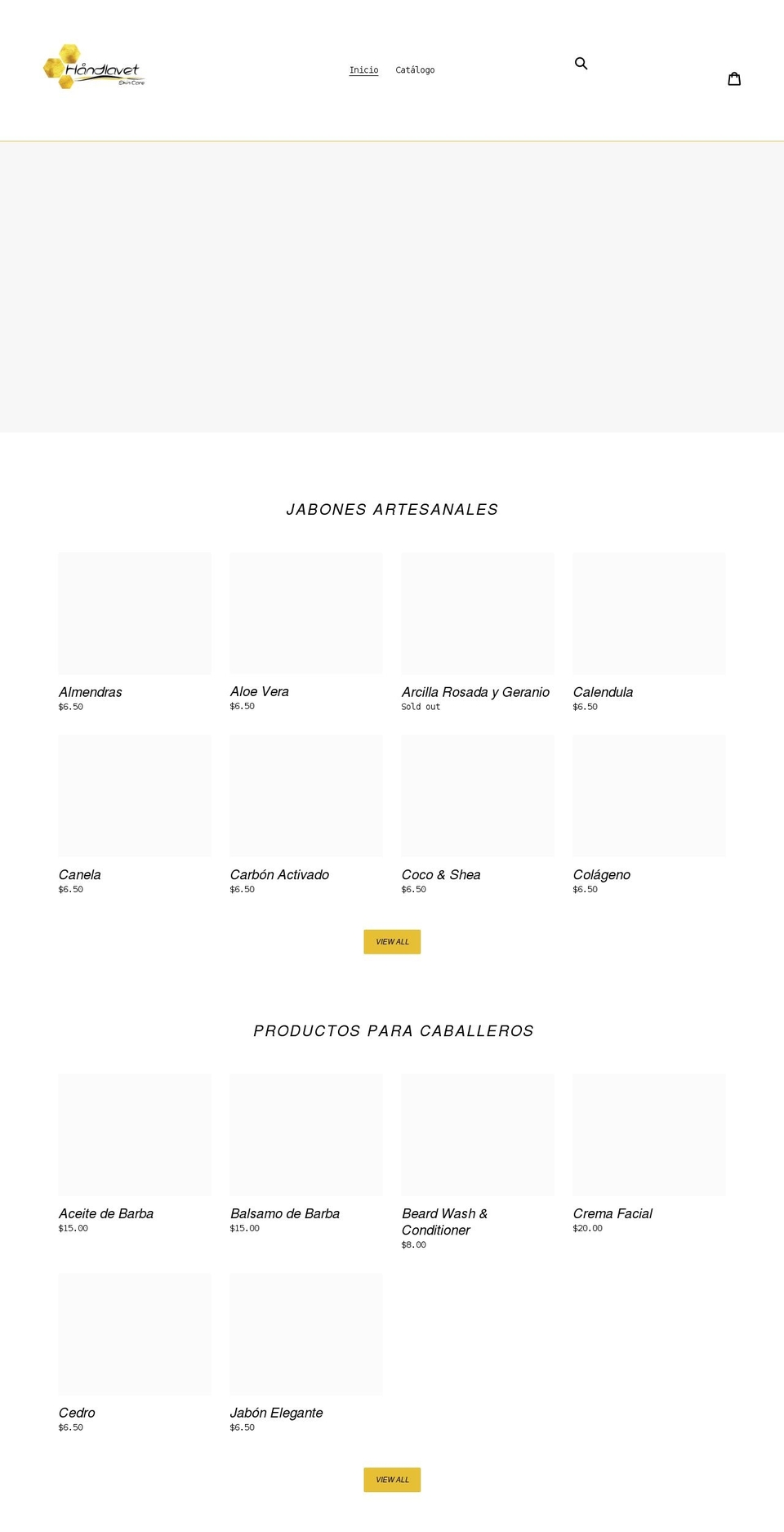 handlavetskincare.com shopify website screenshot