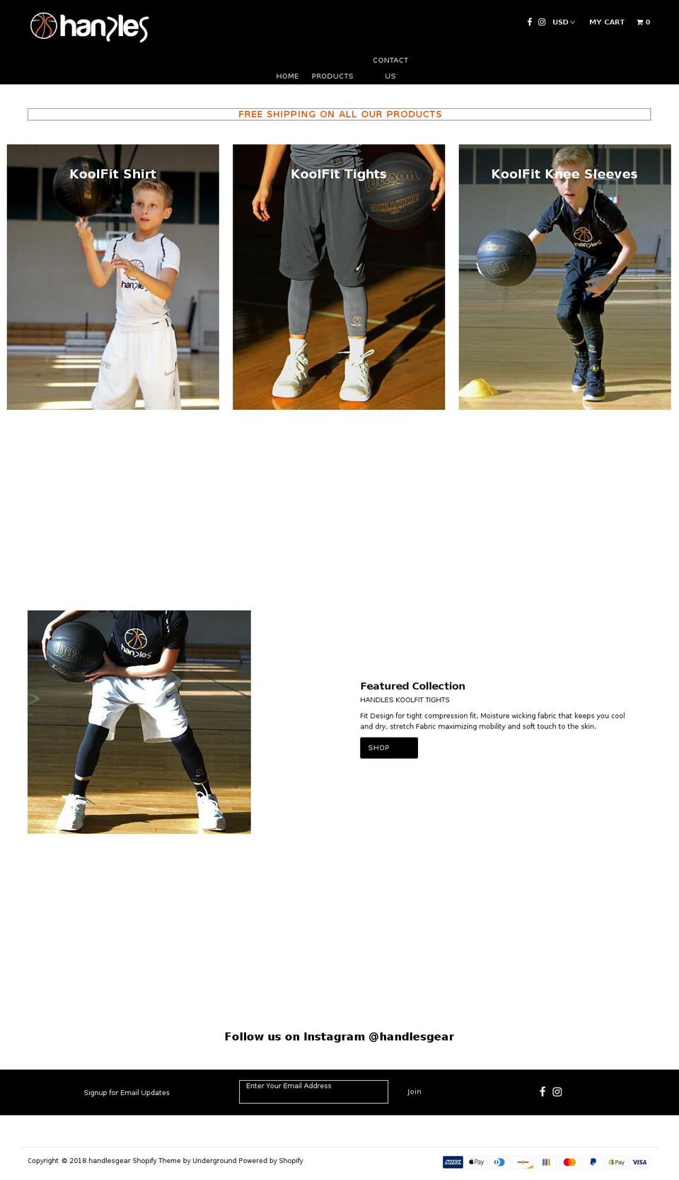 handlesgear.com — Shopify storefront screenshot