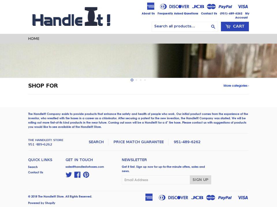 The HandleIt! Store Shopify theme site example handleyourhose.com