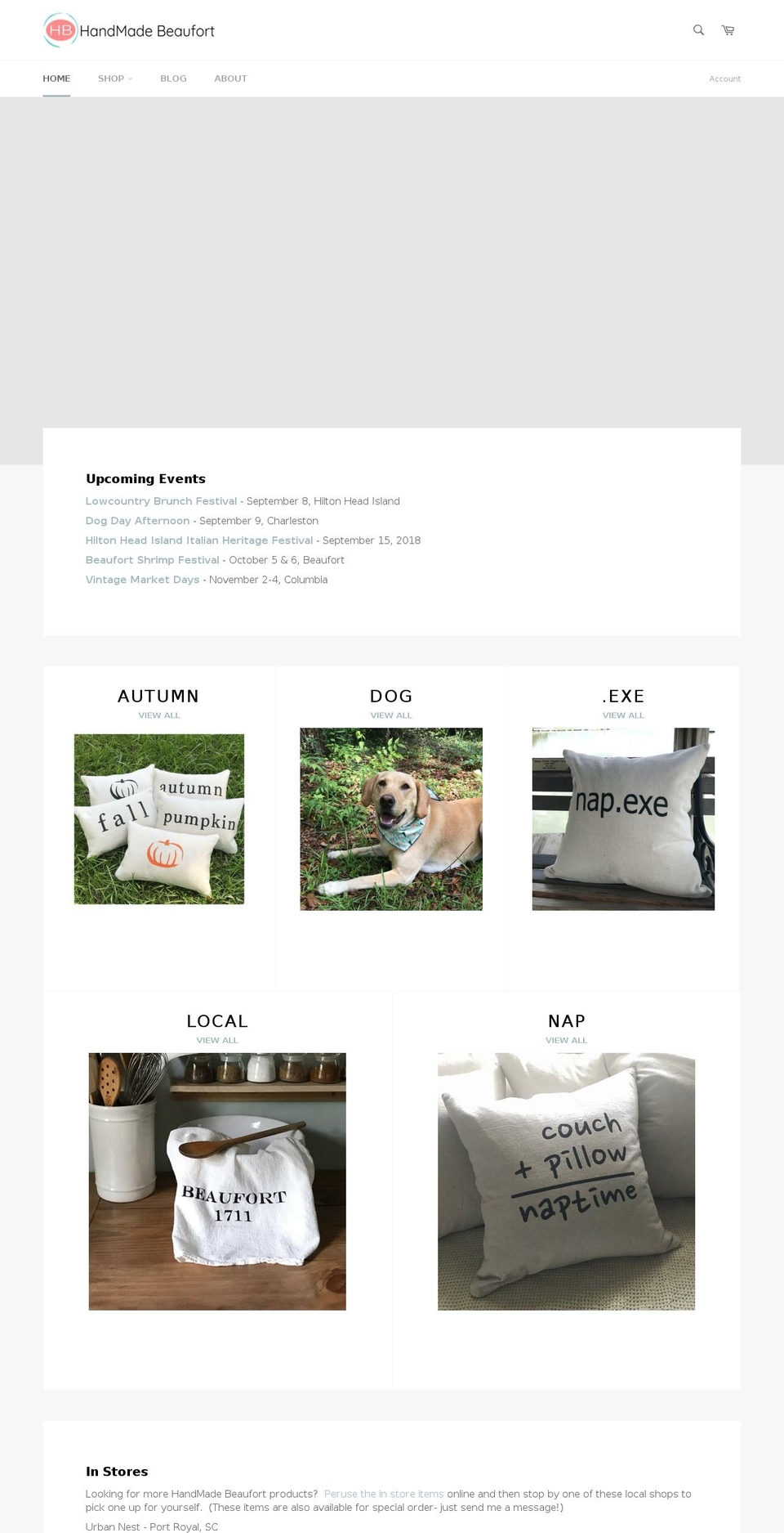 handmadebeaufort.com — Shopify storefront screenshot