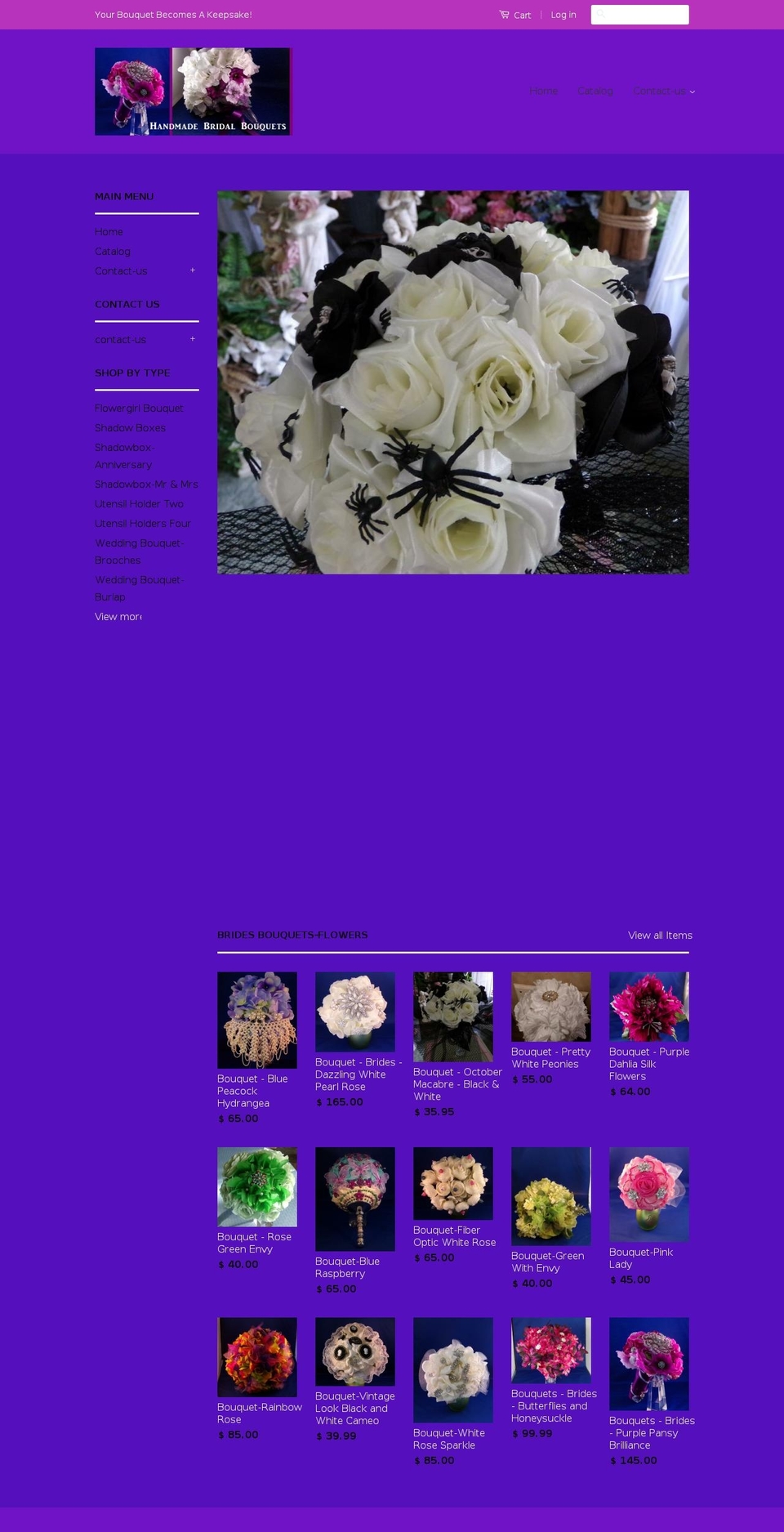 handmadebouquets.wedding shopify website screenshot
