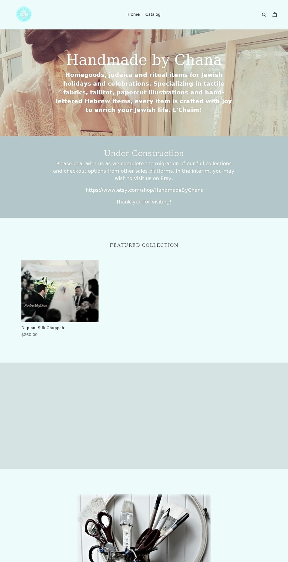 handmadebychana.com — Shopify storefront screenshot