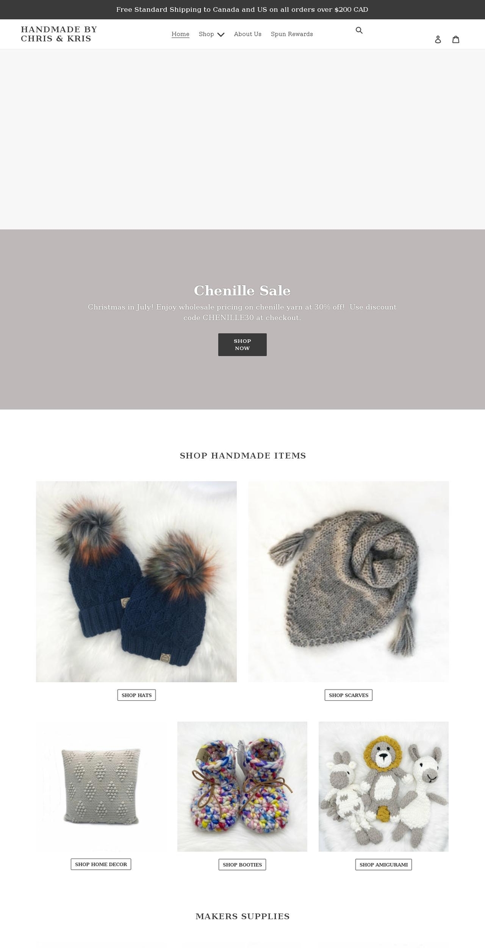 handmadebychrisnkris.com — Shopify storefront screenshot