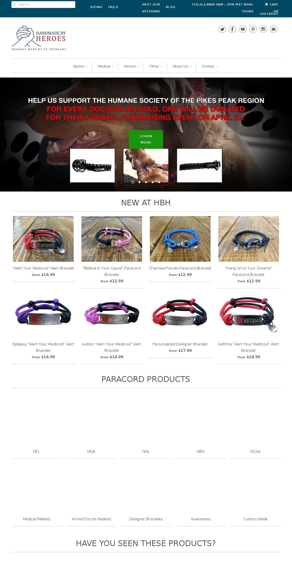 handmadebyheroes.net shopify website screenshot