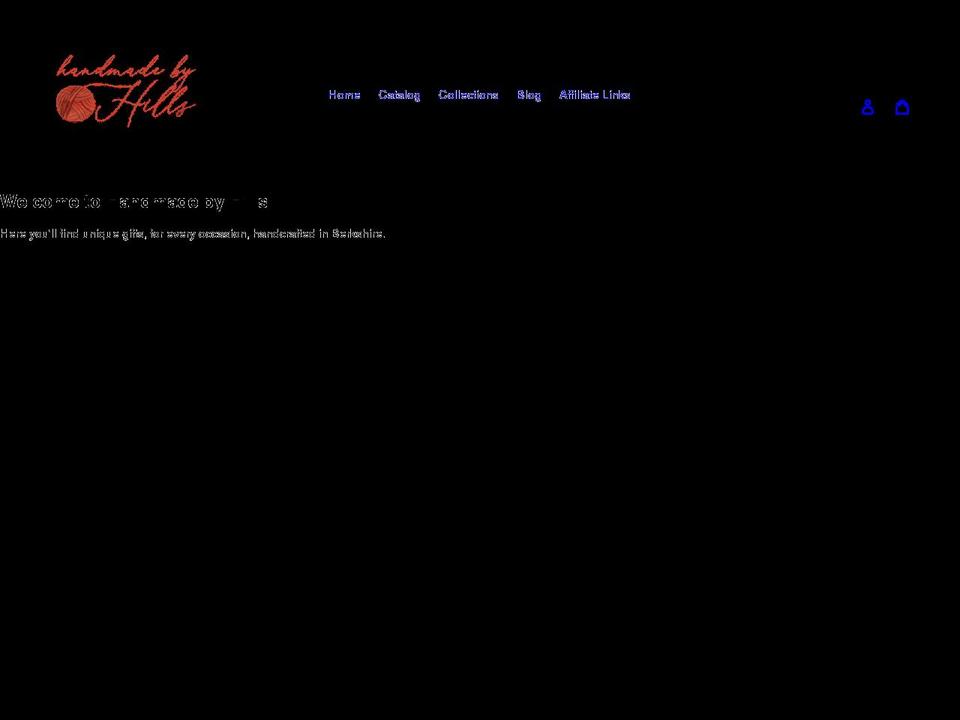handmadebyhills.com shopify website screenshot