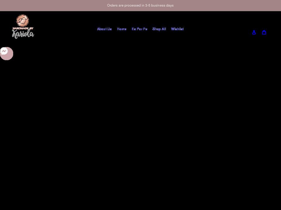 handmadebykariola.com shopify website screenshot