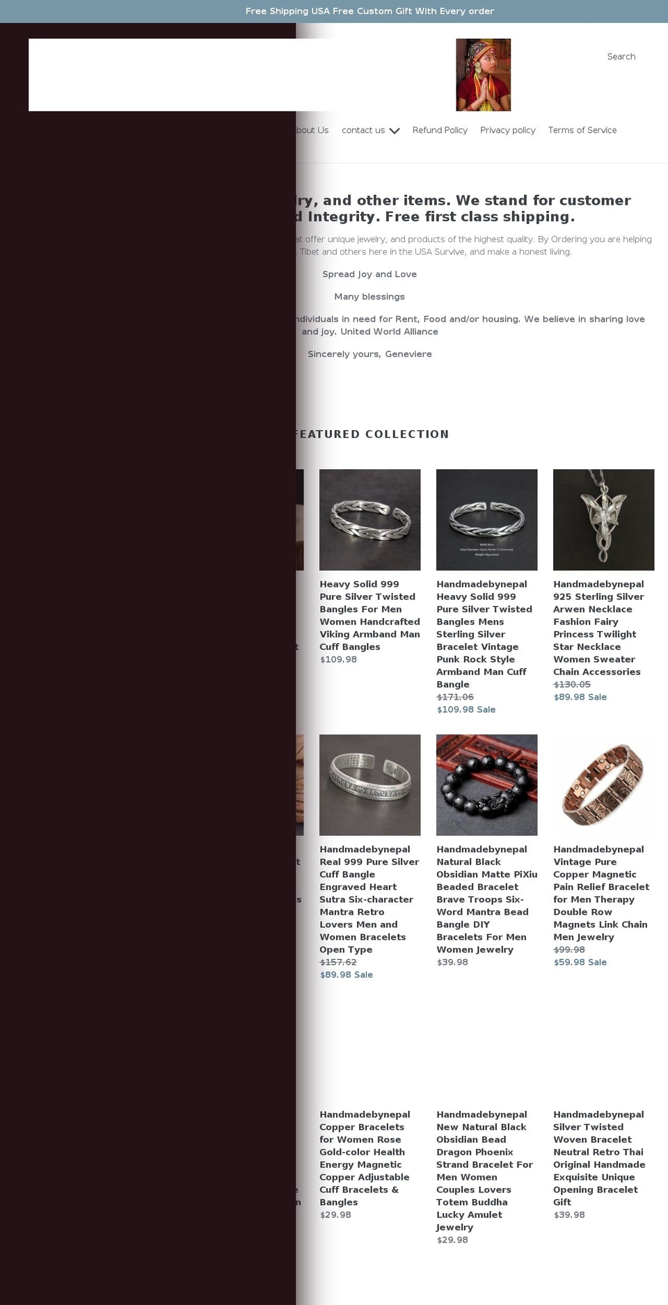 handmadebynepal.com shopify website screenshot