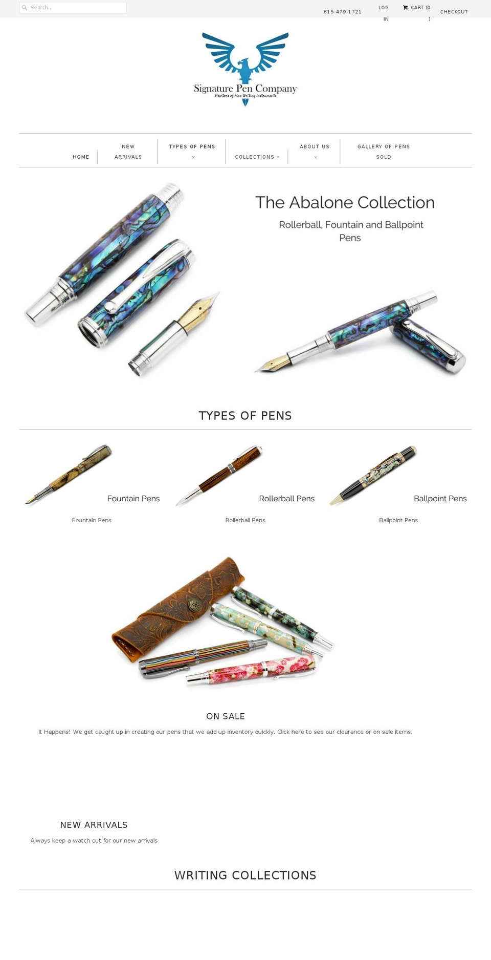 handmadecustompen.com — Shopify storefront screenshot