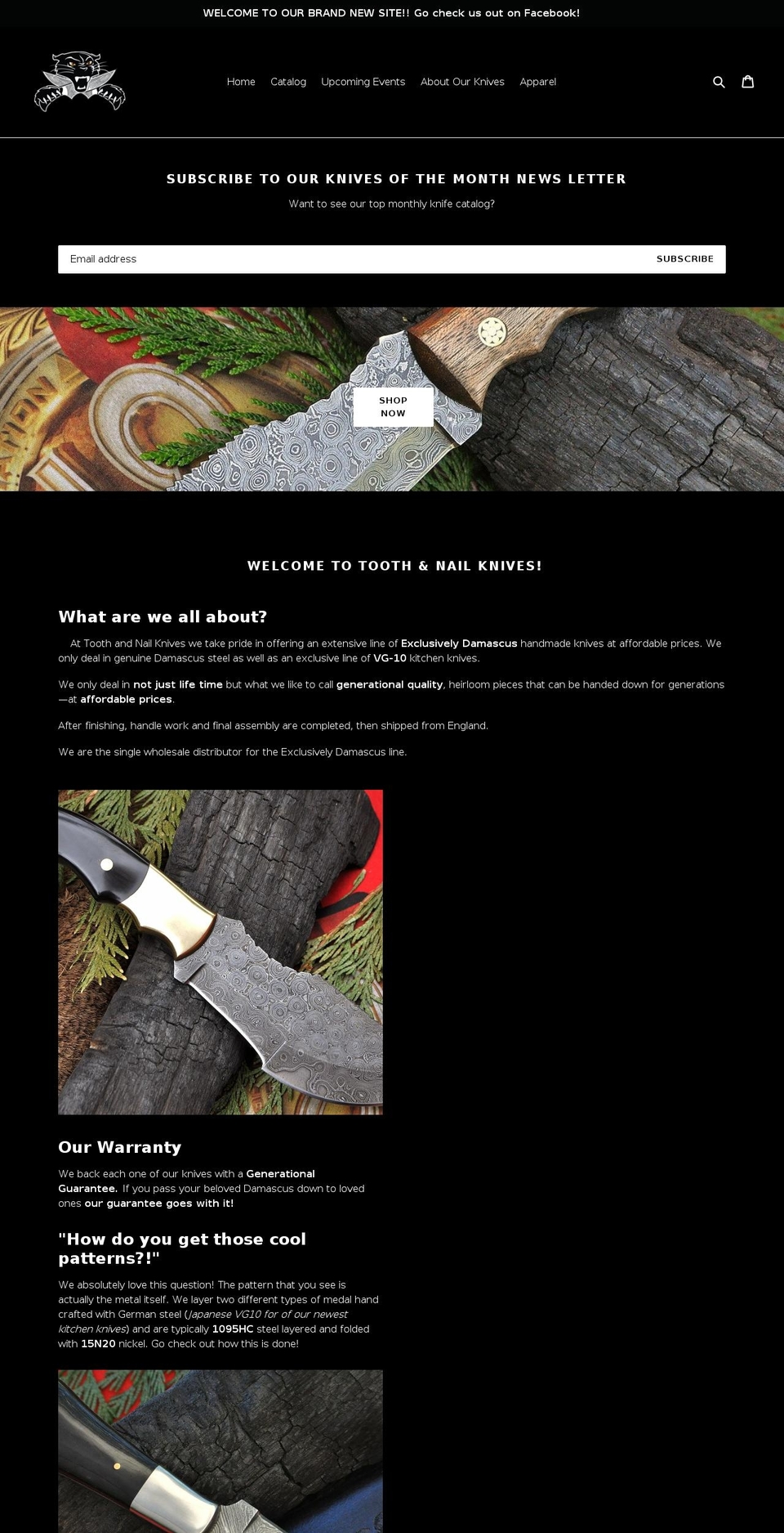 handmadedamascus.com shopify website screenshot