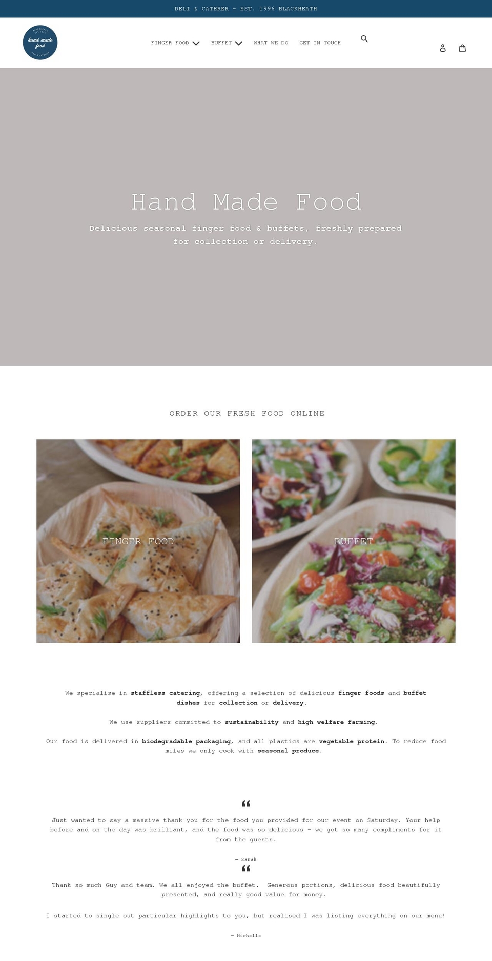 2023 Shopify theme site example handmadefood.com