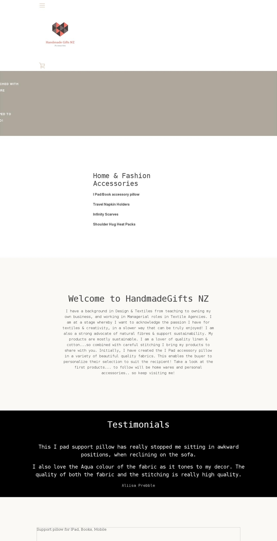 handmadegiftsnz.com shopify website screenshot