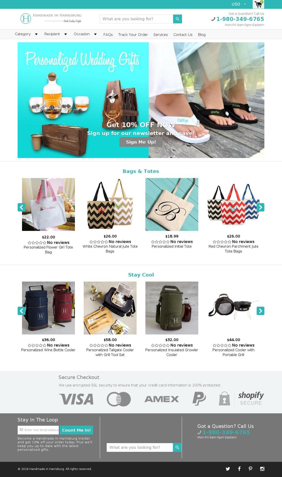 handmadeharrisburg.com — Shopify storefront screenshot