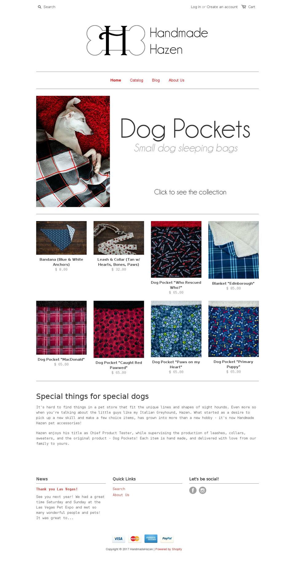 handmadehazen.com shopify website screenshot
