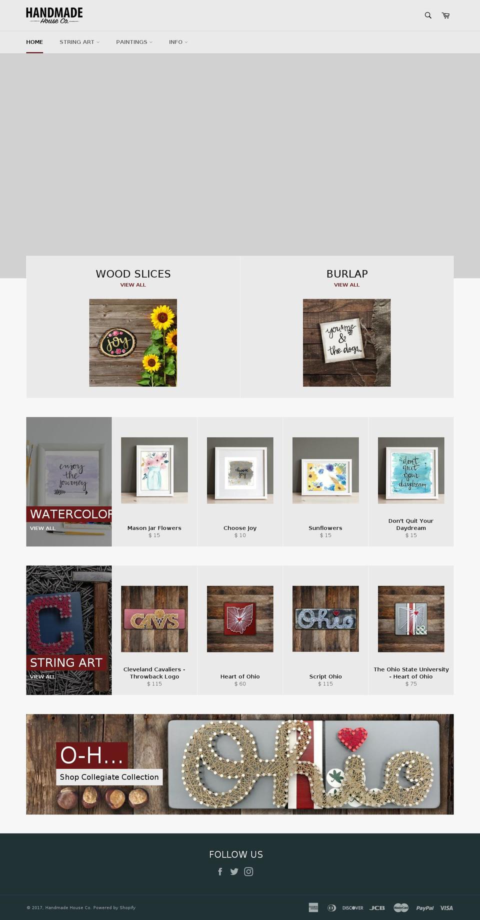 handmadehouseco.com shopify website screenshot