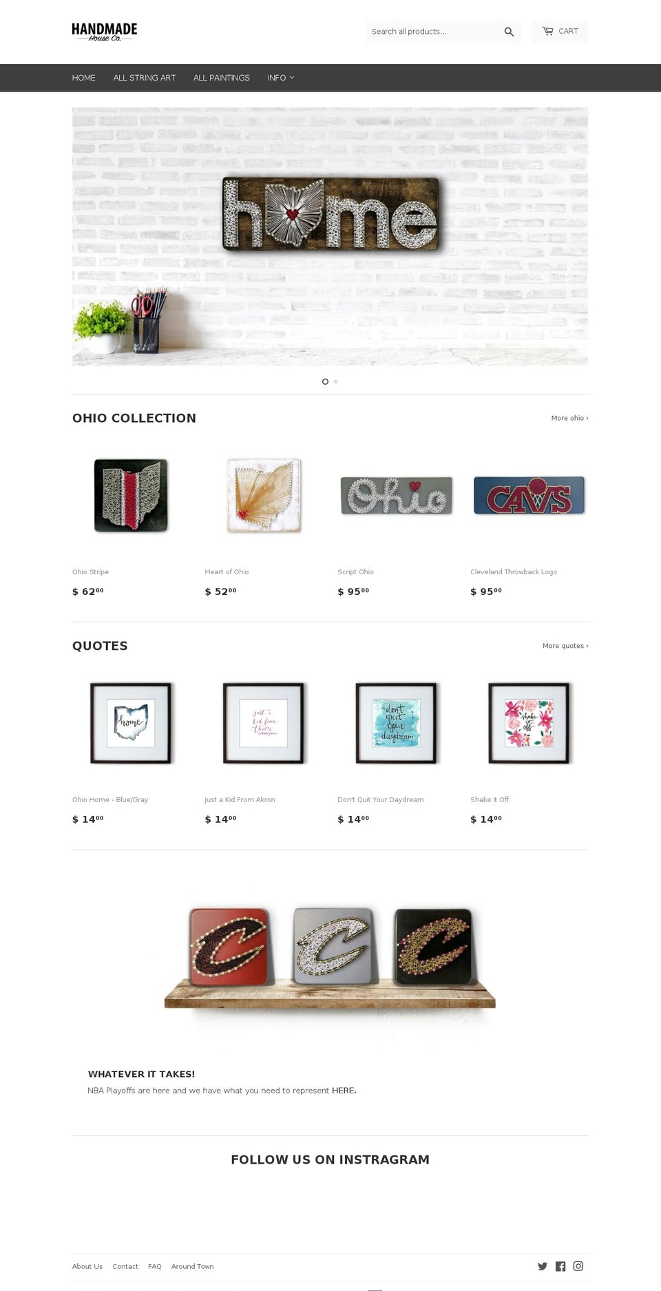 handmadehousecompany.com — Shopify storefront screenshot