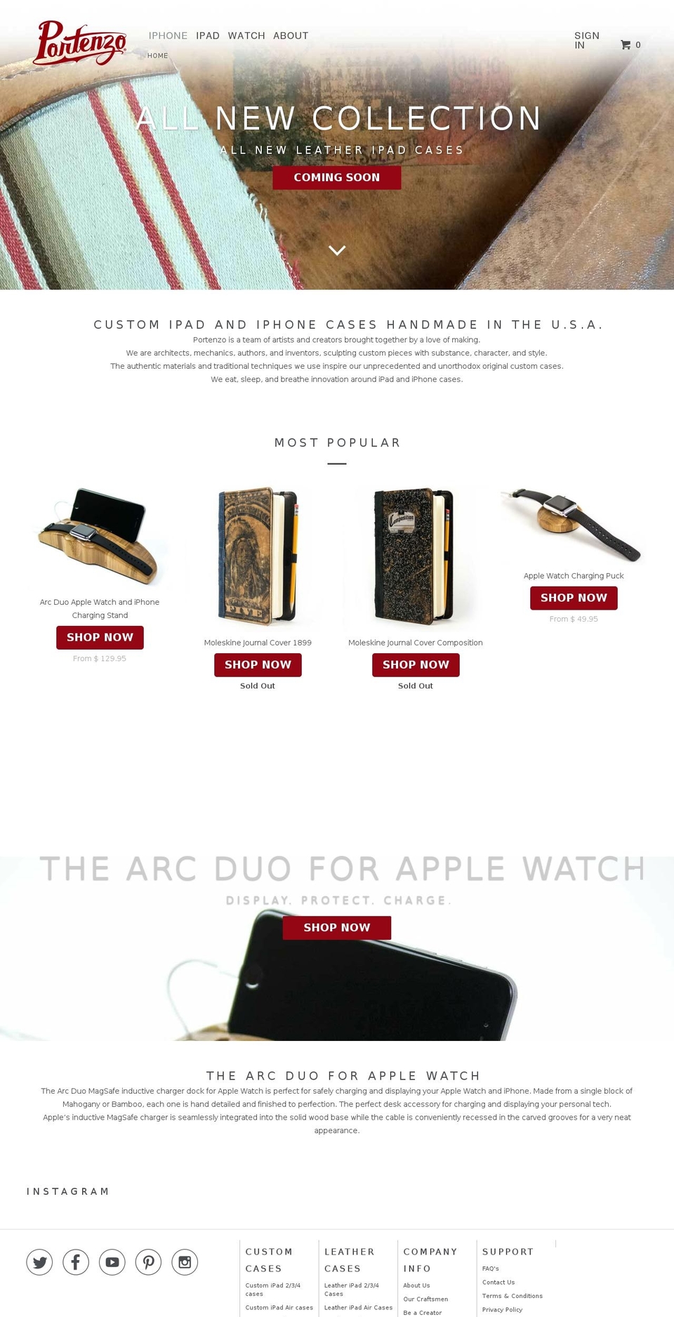 portenzo-parallax Shopify theme site example handmadeipadcases.com