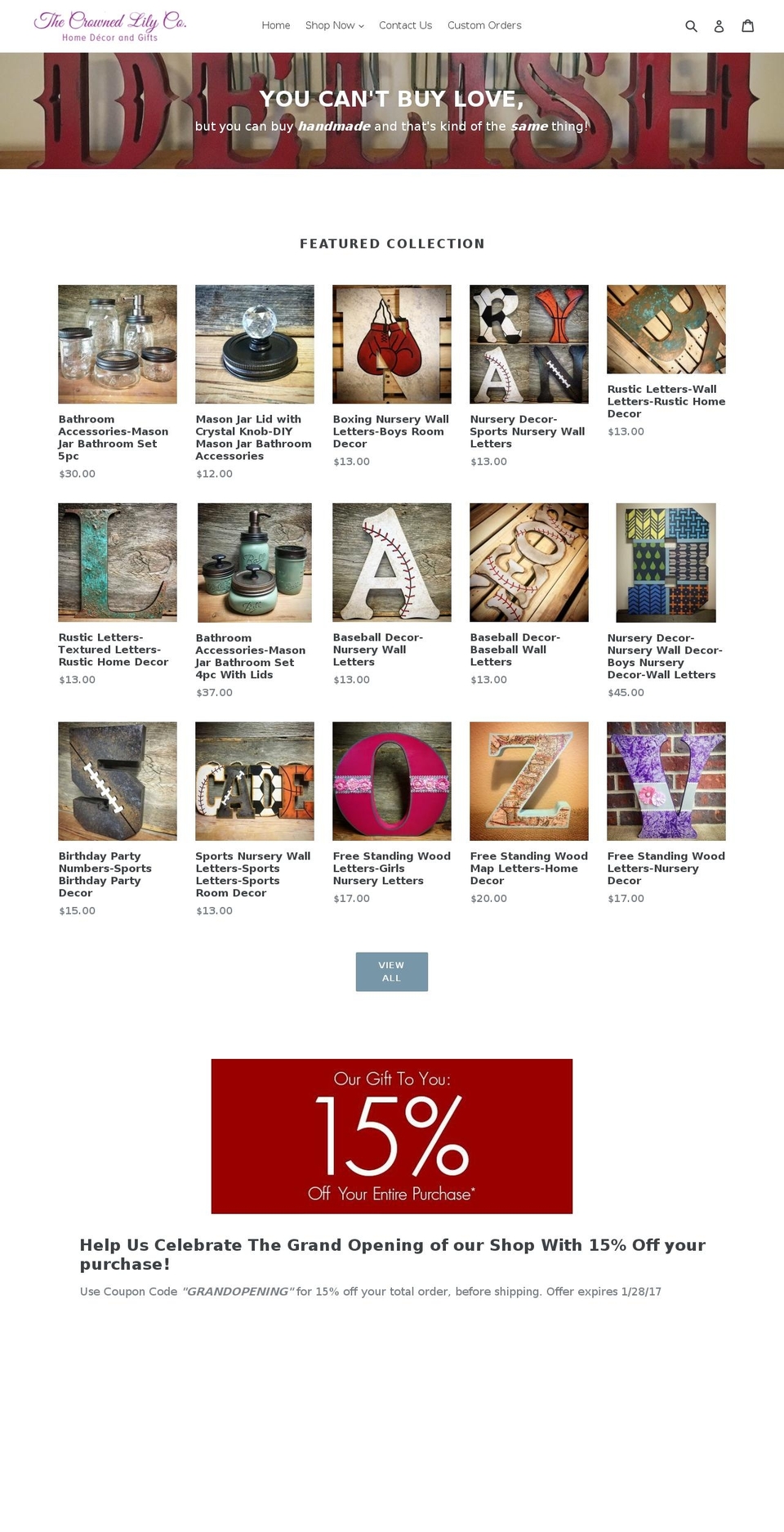 handmadeletter.com shopify website screenshot