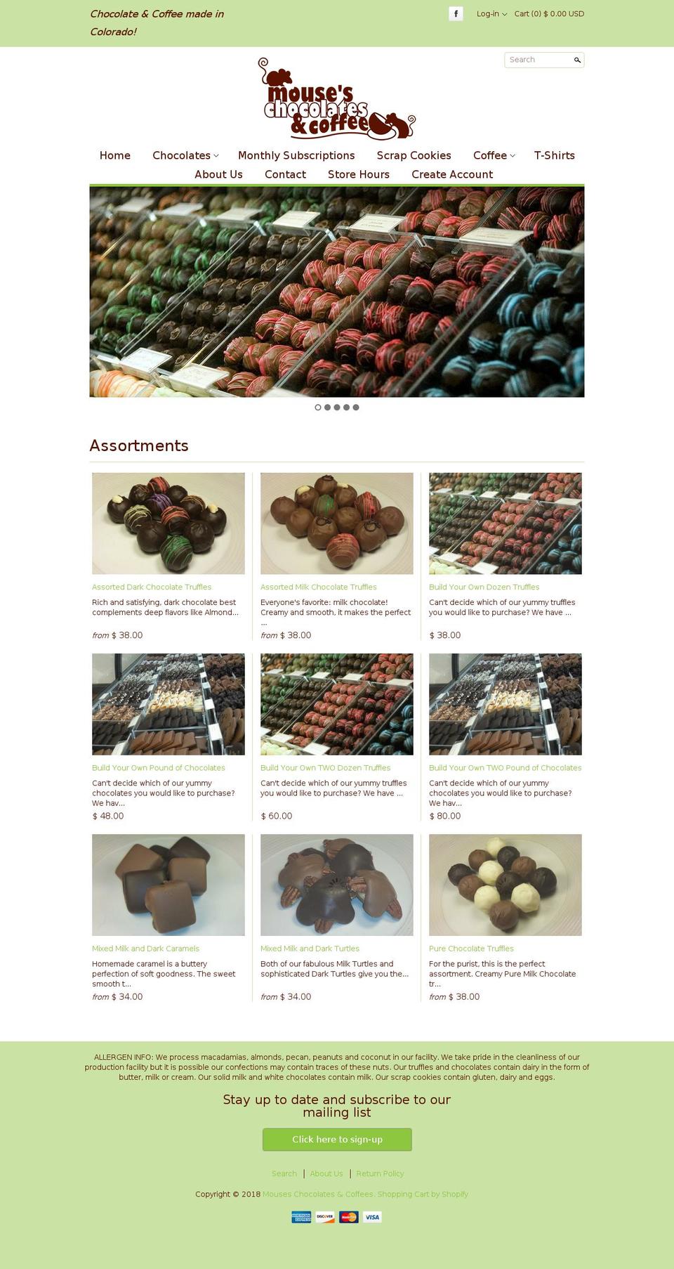 handmadetruffles.com — Shopify storefront screenshot