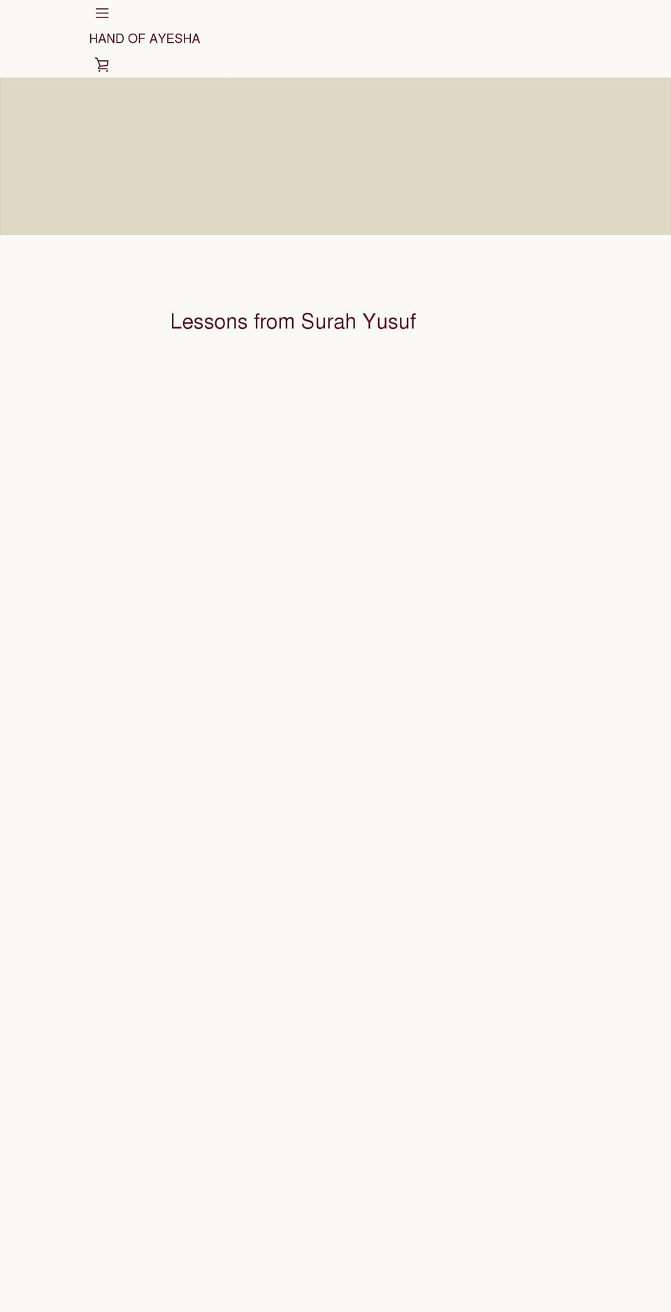 handofayesha.com shopify website screenshot