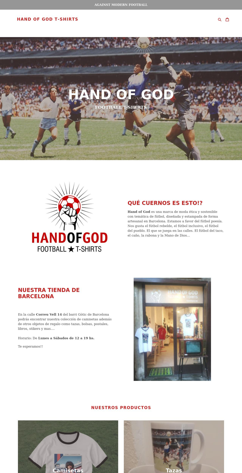 handofgod.net shopify website screenshot