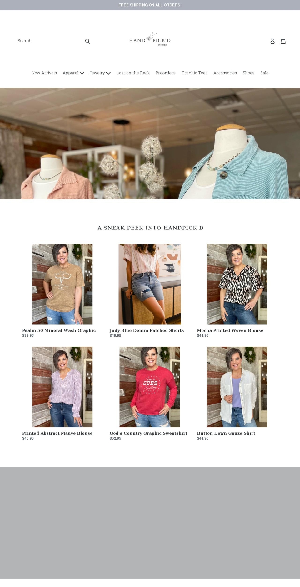 handpickdboutique.com shopify website screenshot