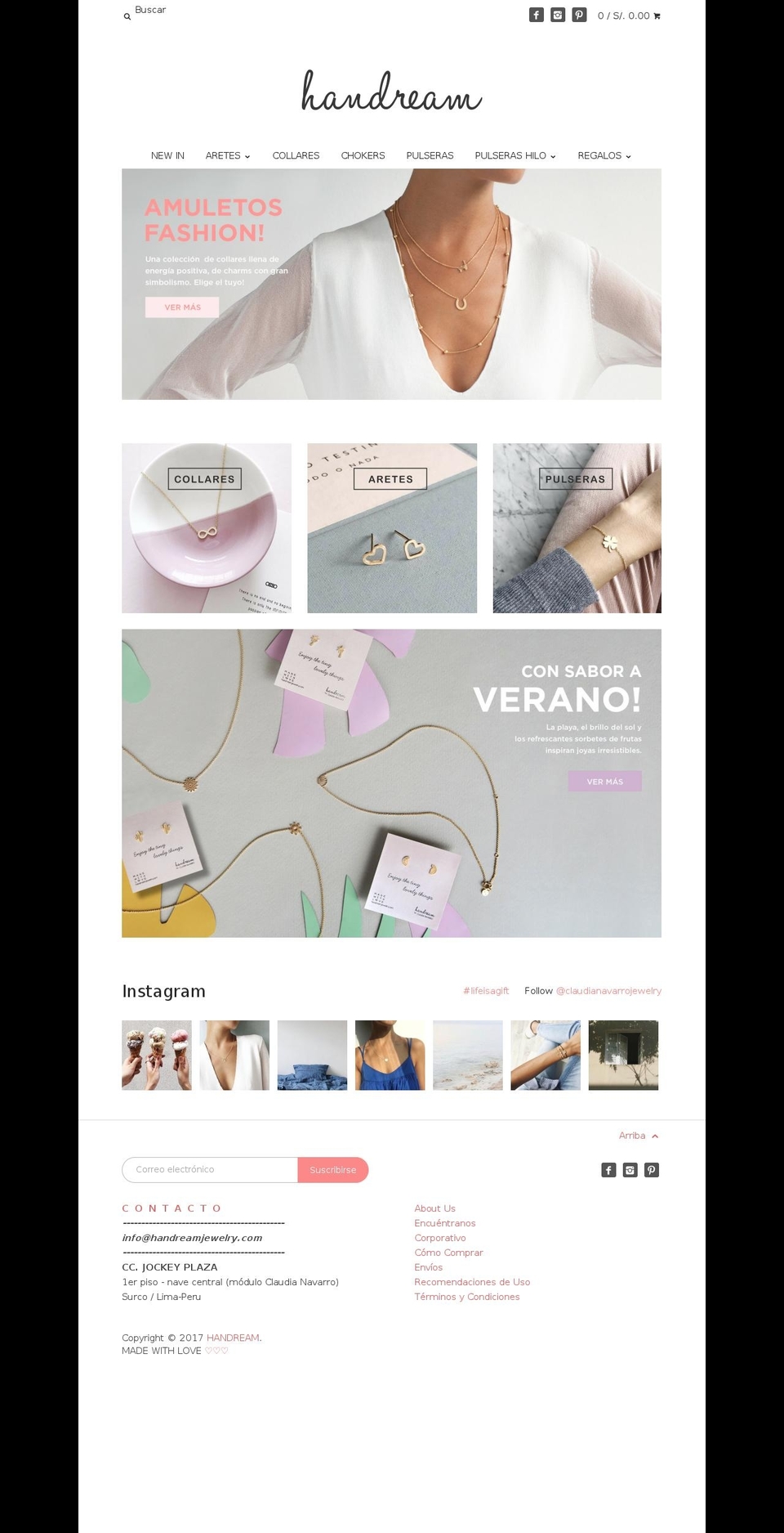 handreamjewelry.com shopify website screenshot