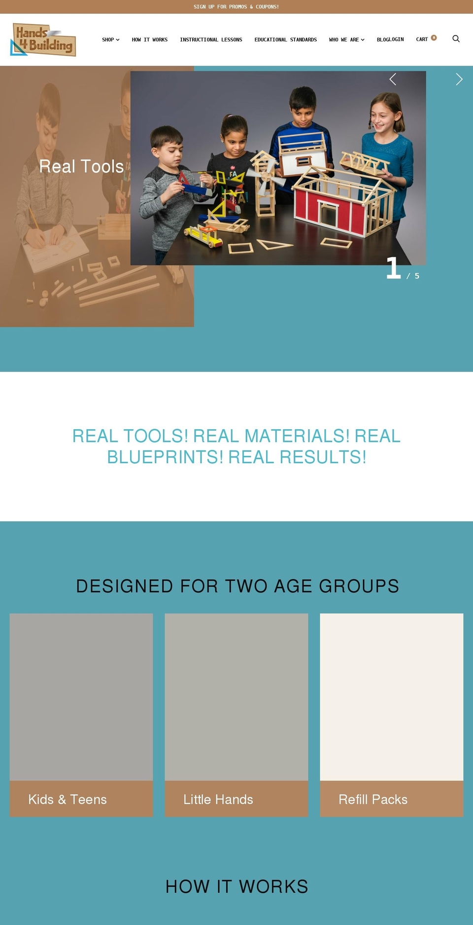 hands4building.com shopify website screenshot