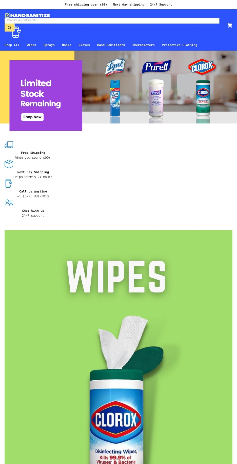 handsanitizeusa.com shopify website screenshot