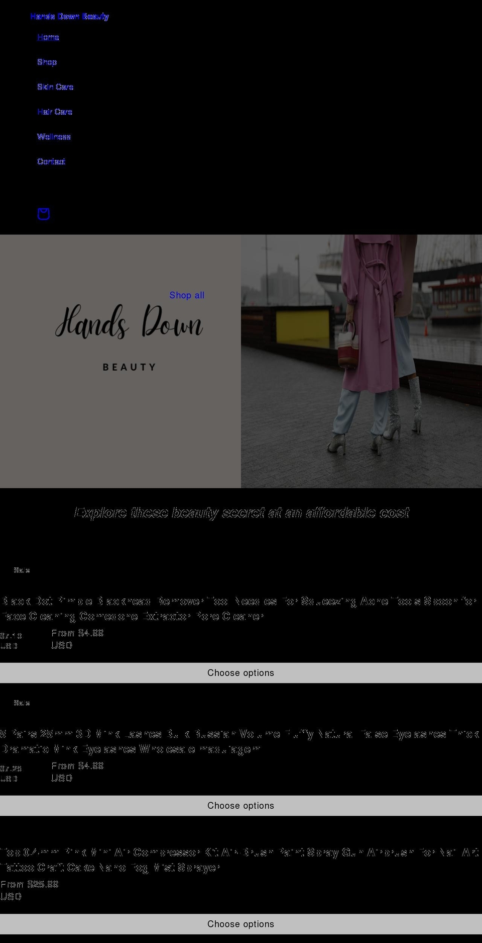 handsdownbeauty.com shopify website screenshot