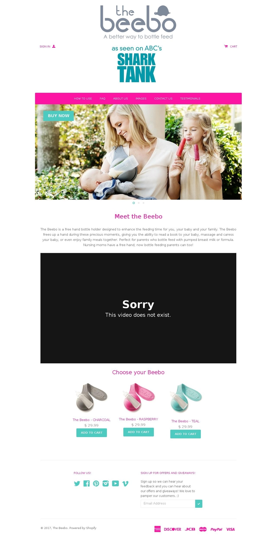 Beebo - Shark Tank Byline Shopify theme site example handsfreebabybottleholder.com