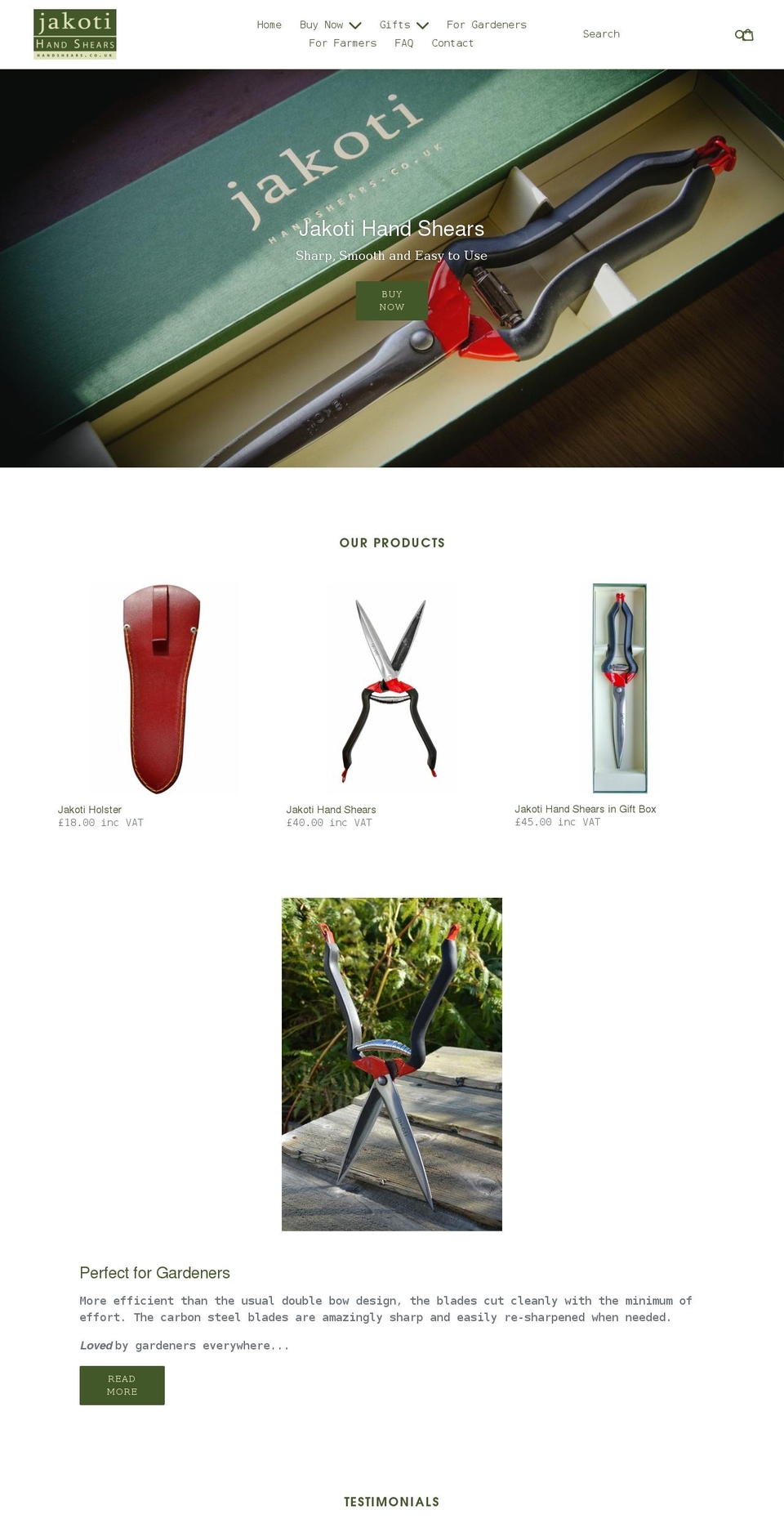 handshears.co.uk shopify website screenshot