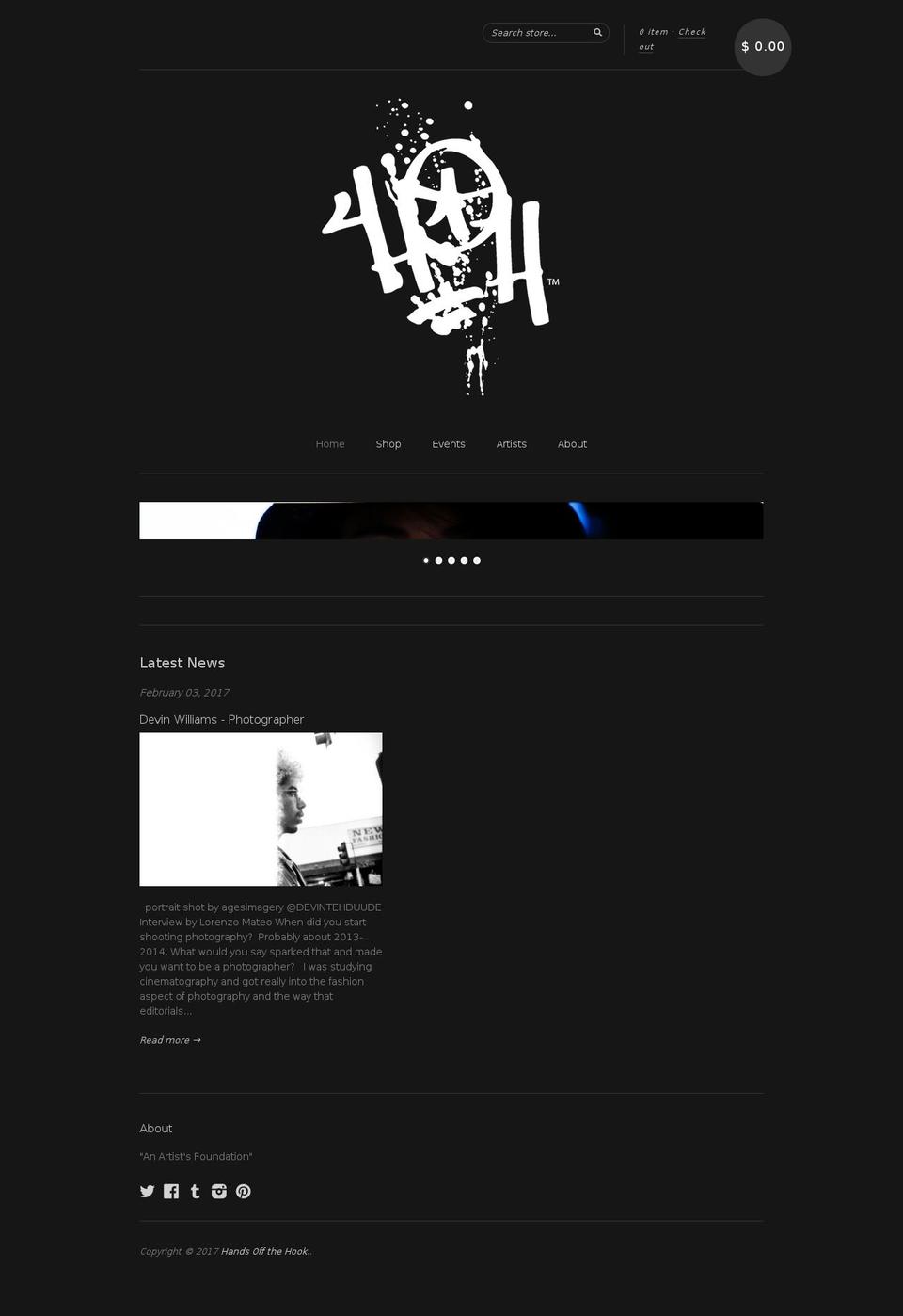 handsoffthehook.com shopify website screenshot