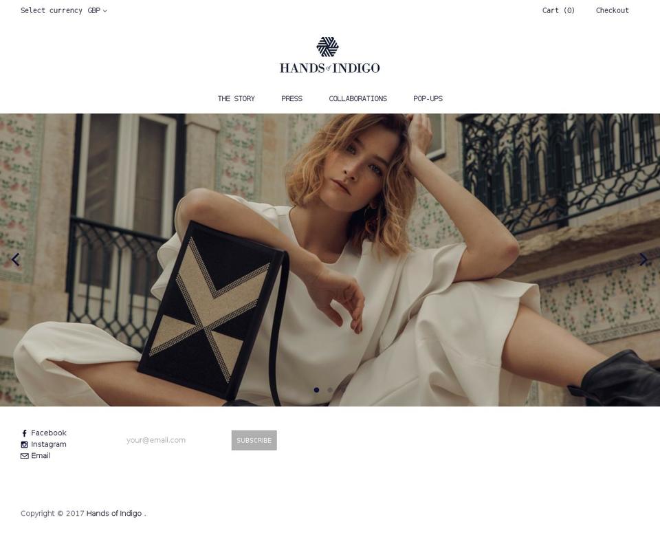 handsofindigo.com shopify website screenshot