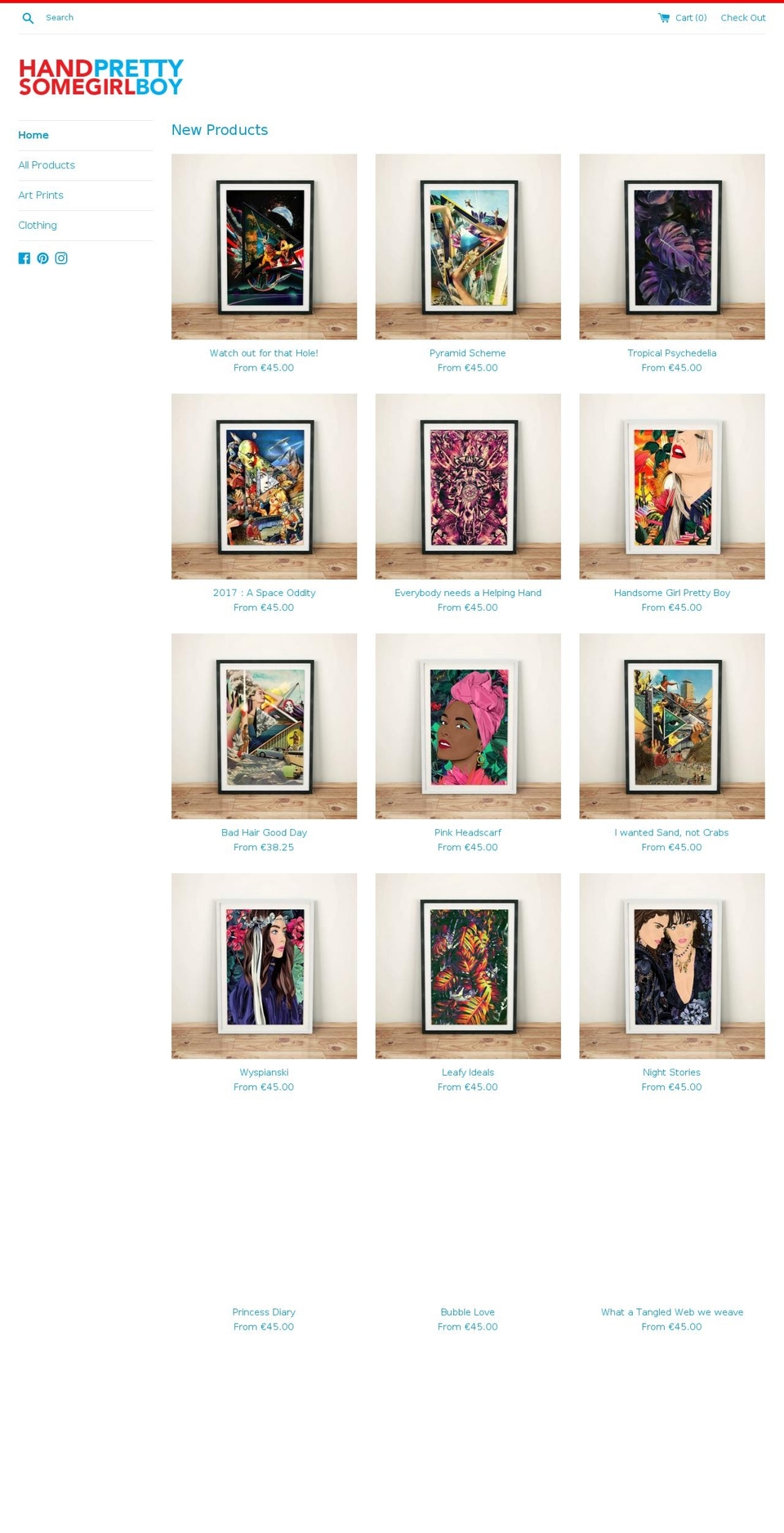 handsomeboyprettygirl.com — Shopify storefront screenshot