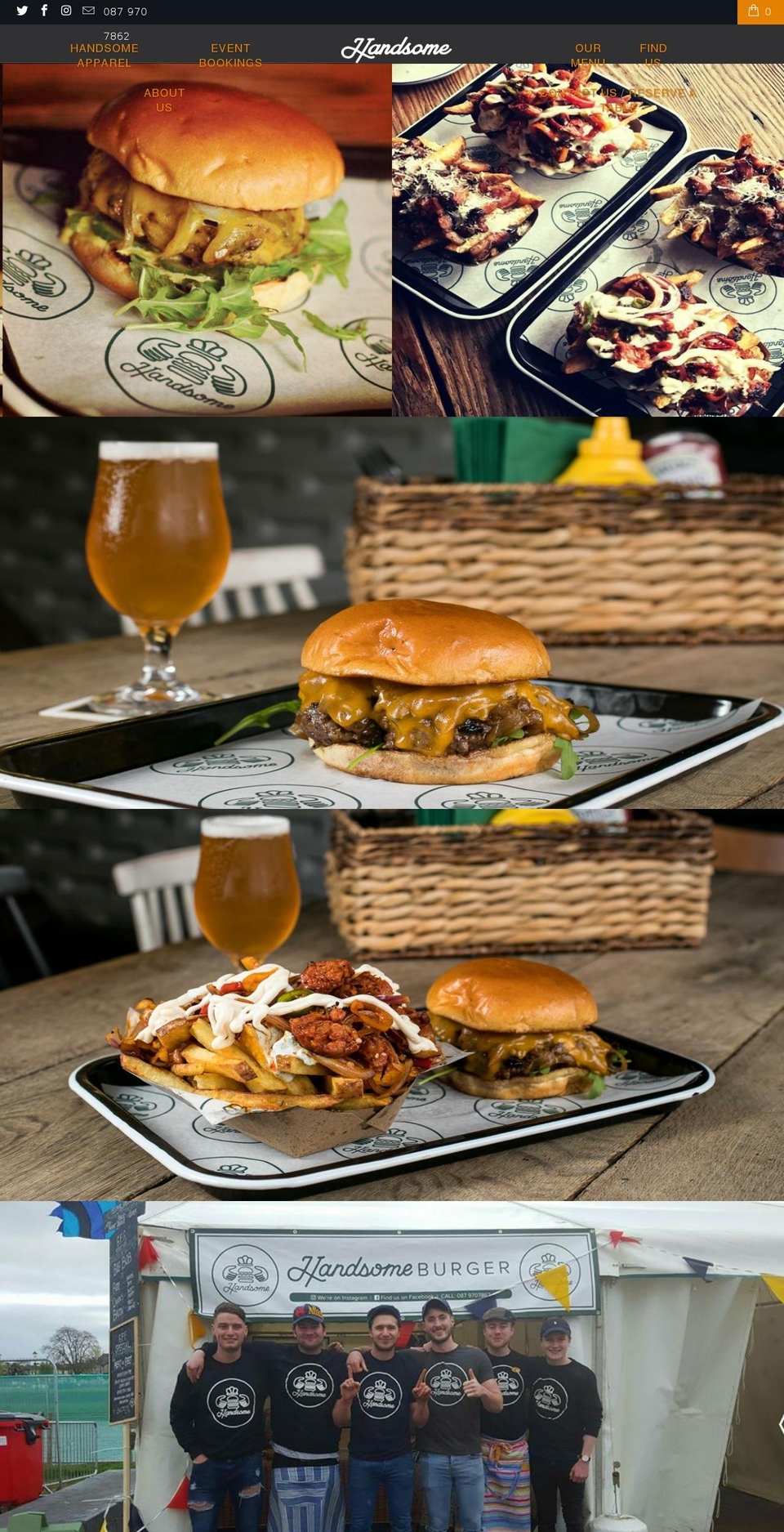 handsomeburger.com shopify website screenshot
