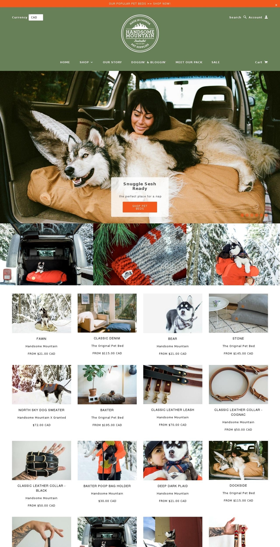 handsomemountain.com shopify website screenshot