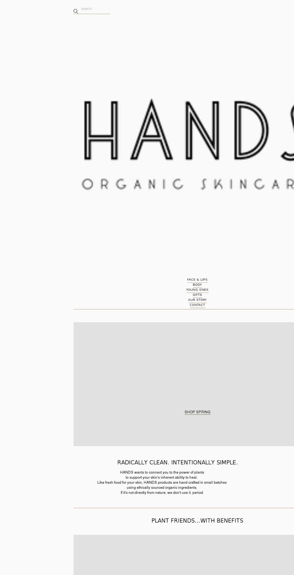handsorganicskincare.com shopify website screenshot