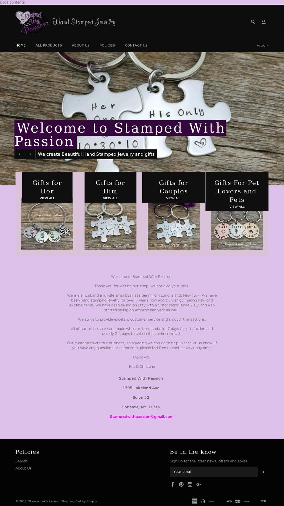 handstampedjewelry.boutique shopify website screenshot