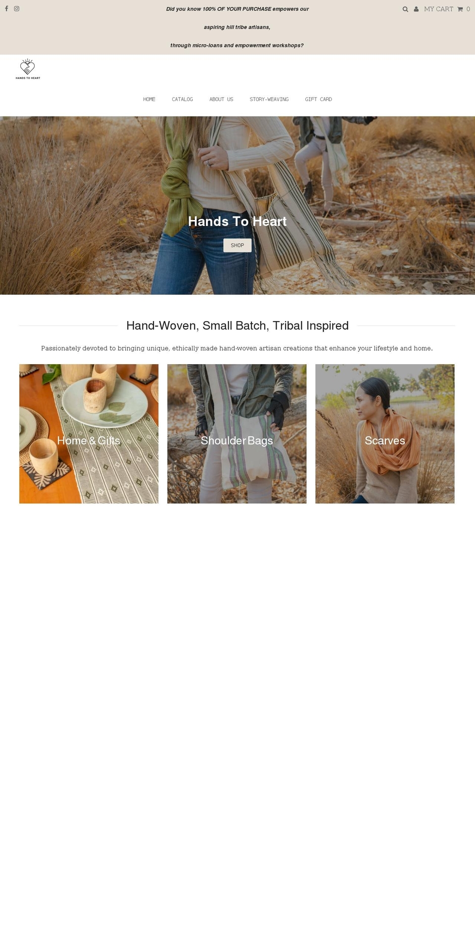 handstoheartthailand.org shopify website screenshot