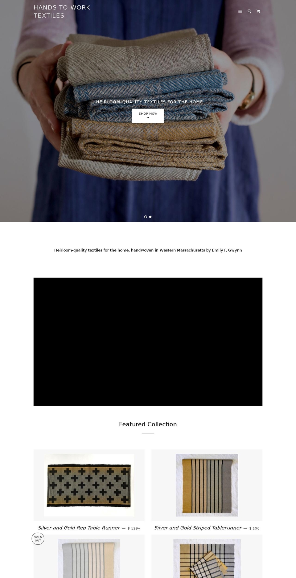 handstoworktextiles.com — Shopify storefront screenshot