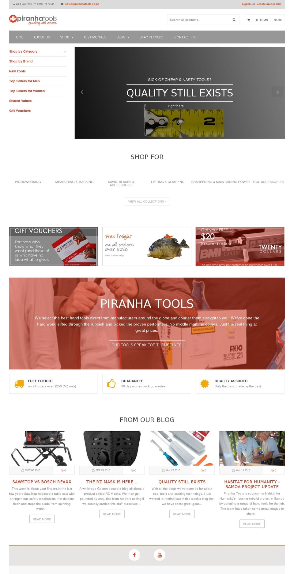 handtools.co.nz shopify website screenshot