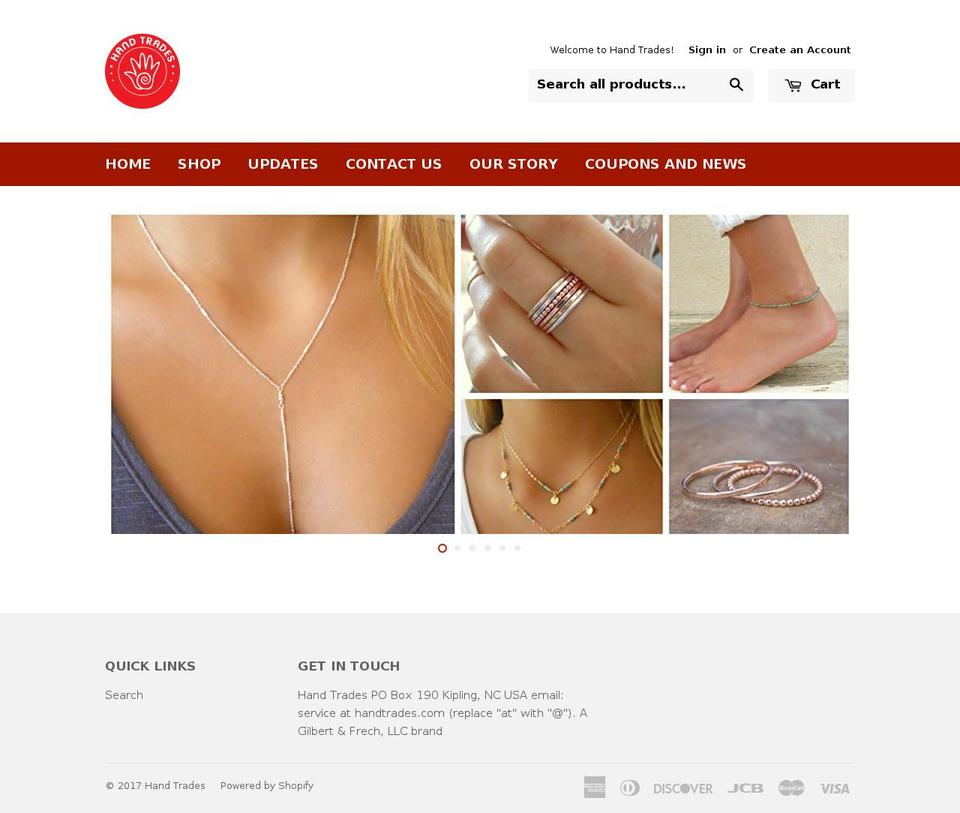 handtrades.com shopify website screenshot