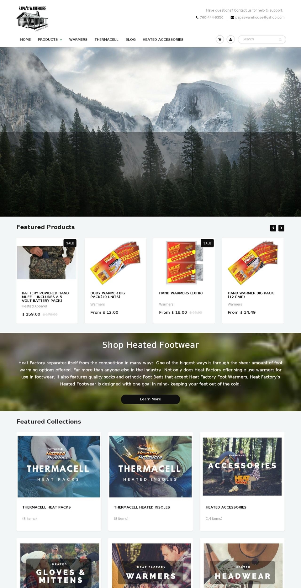 handwarmer.com — Shopify storefront screenshot