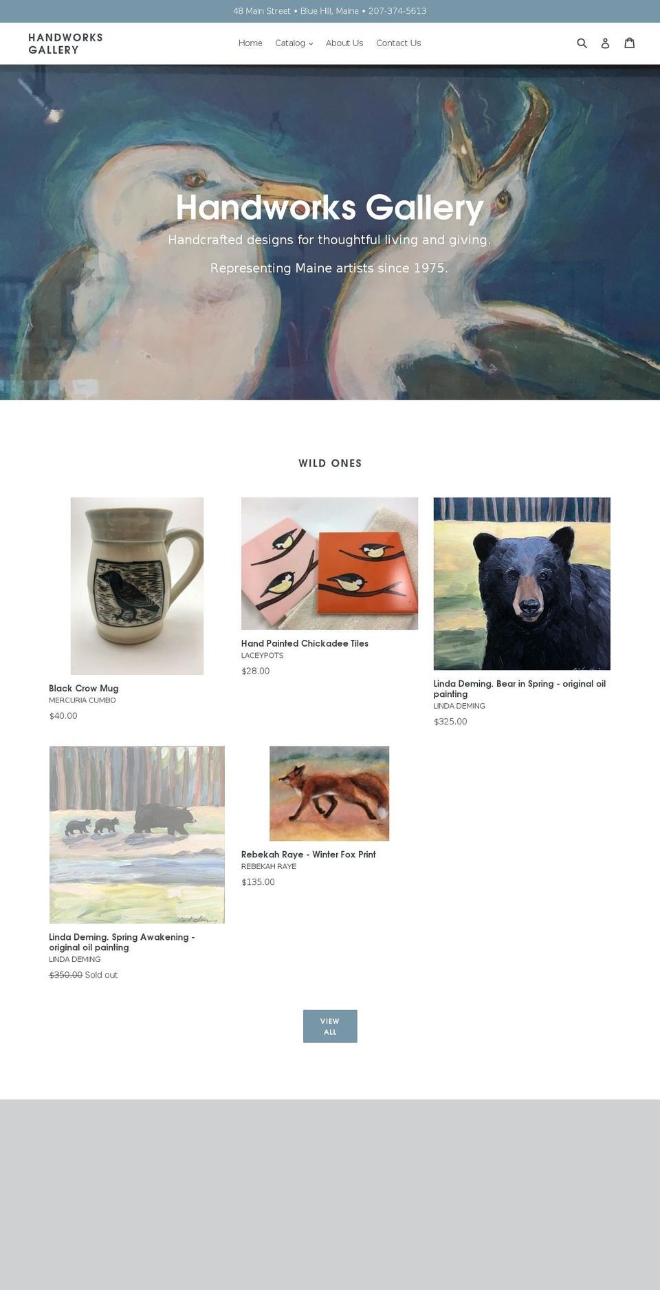 handworksgallery.org shopify website screenshot